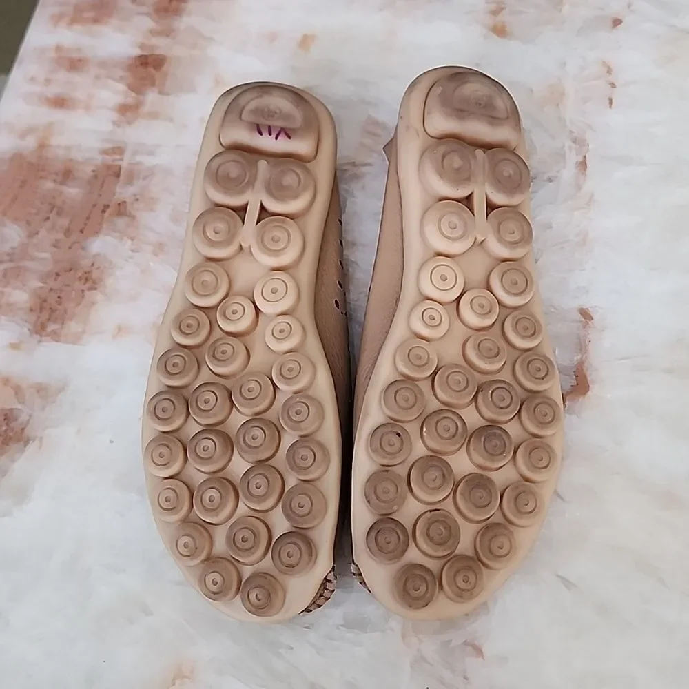 Khaki Leather Loafers